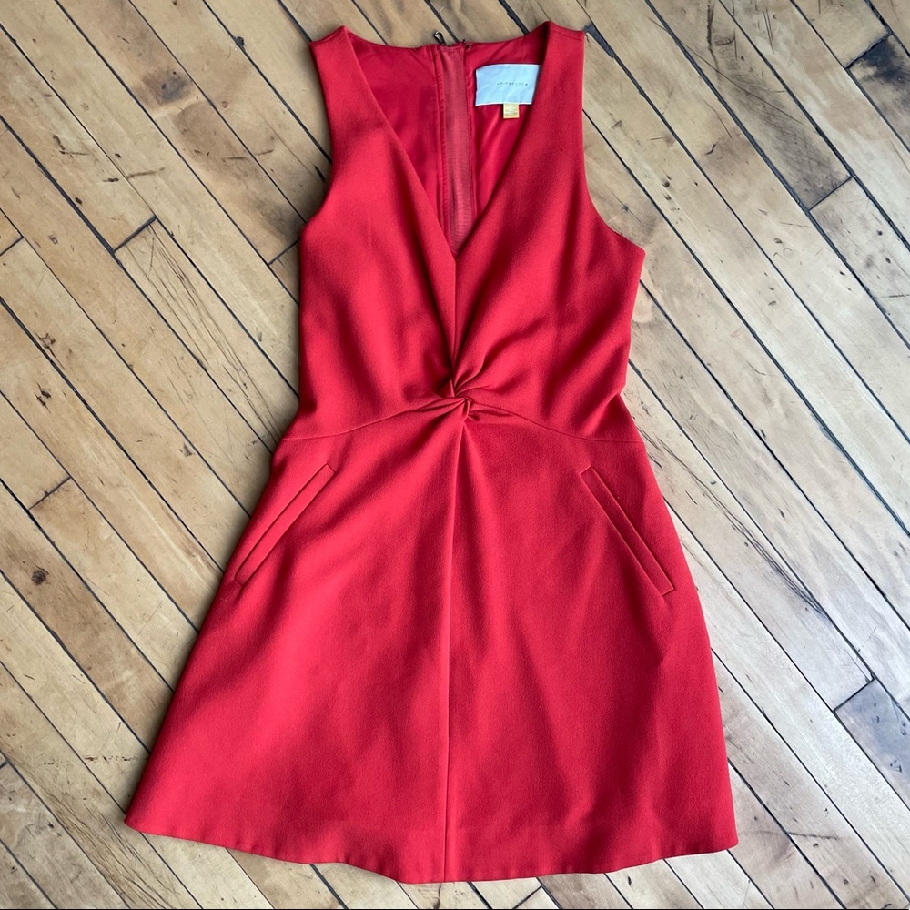 Anthropologie leifsdottir red twist knot cocktail dress!